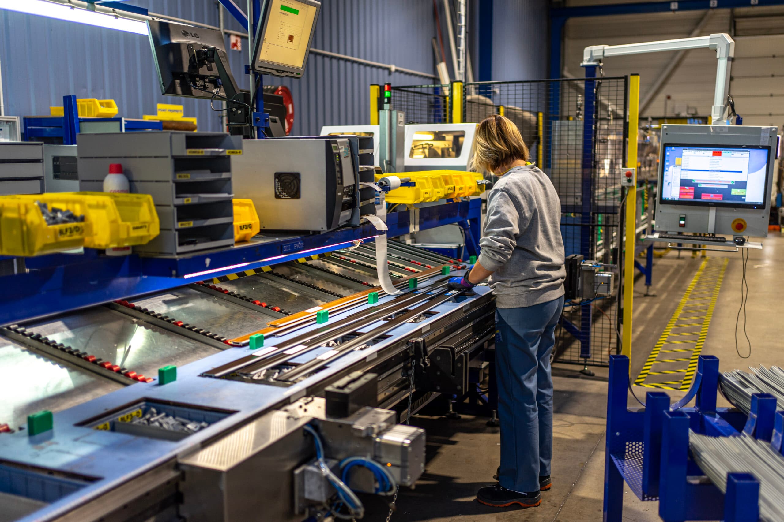 A manufacturing team working on a production line