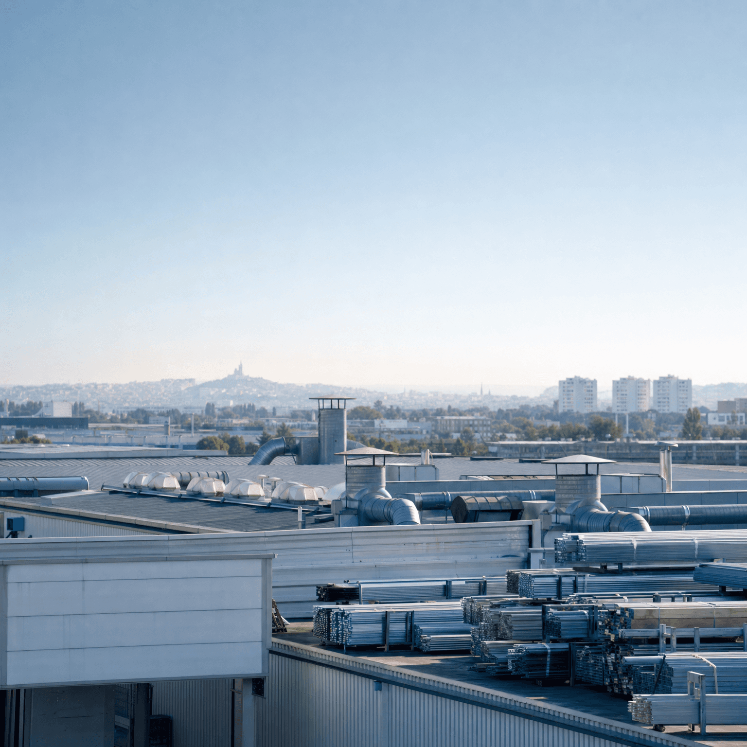 Panneau de synchronisation Bravi sur une photo de site industriel